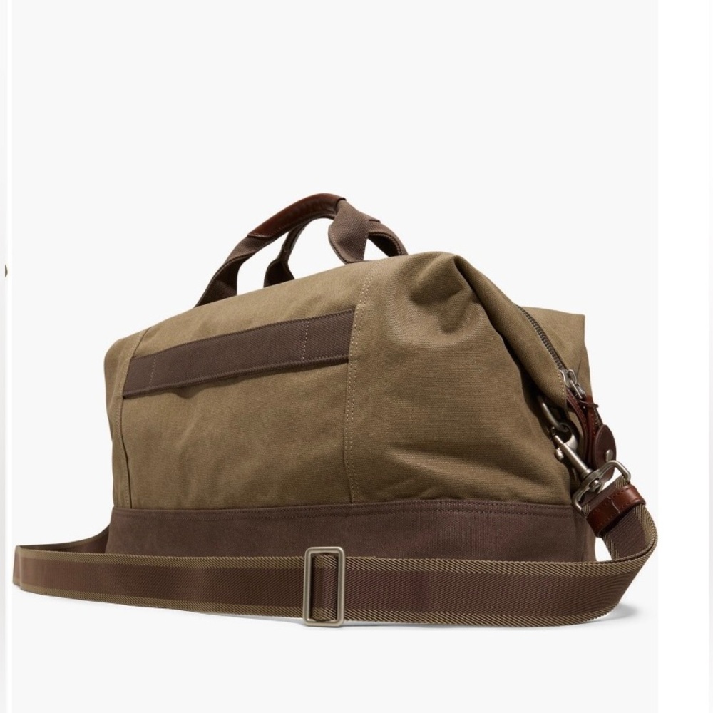 Brooks Brothers Lafayette Canvas Duffle Bag ✨ Khaki | strap + trolley sleeve